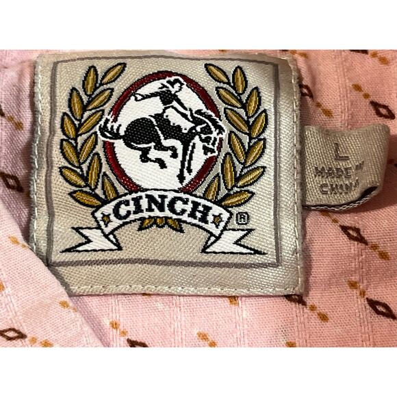 Cinch Men's Pink Arenaflex Modern Fit Long Sleeve Button Shirt Large Western - Picture 6 of 10